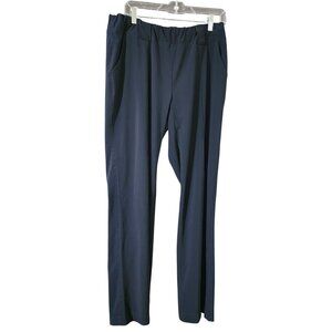 Athleta Navy Blue Womens Straight-Leg Pants Size 12 Lightweight Stretch Fabric